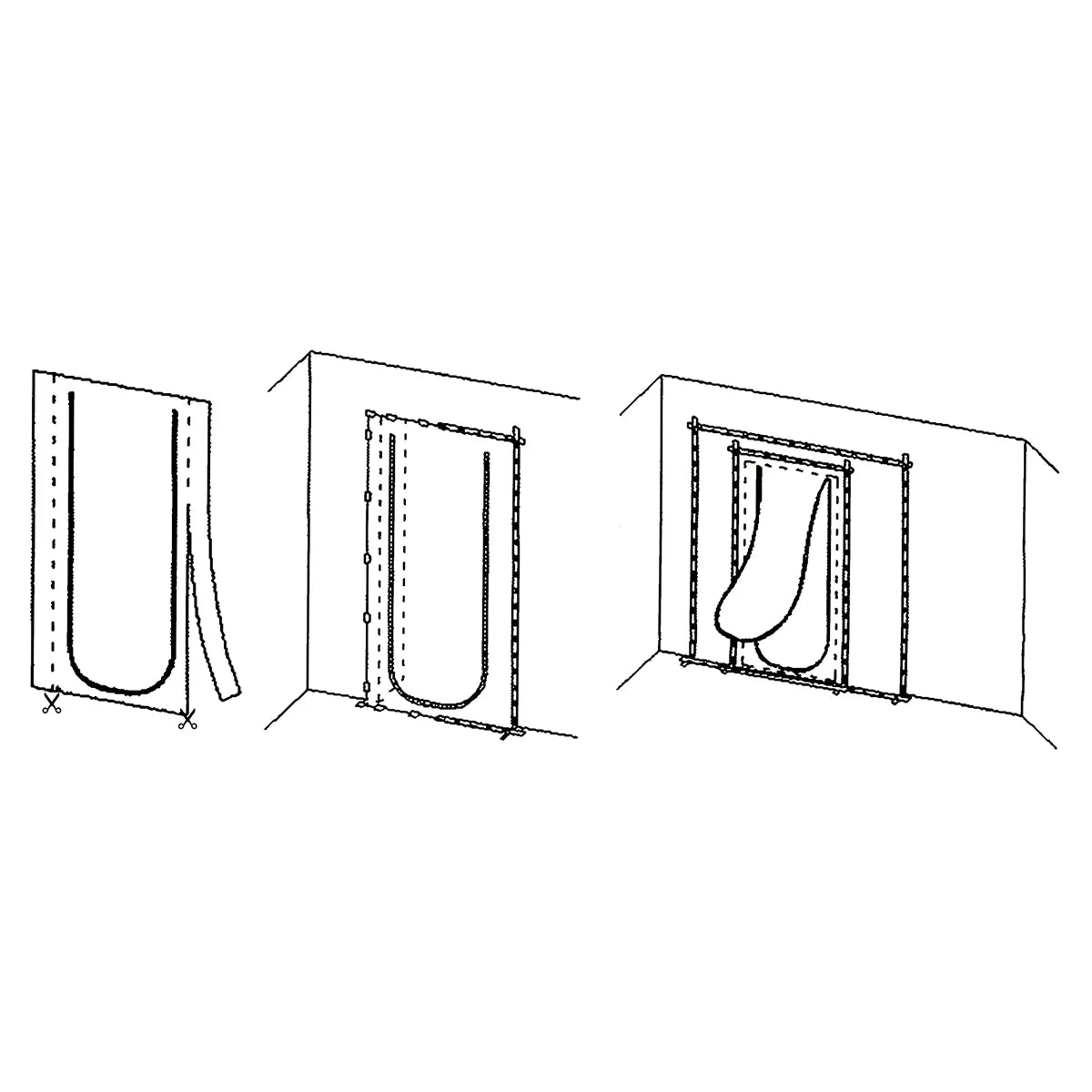 XPRS - Porte zippée avec barrière anti-poussière, 220 cm de haut x 112 cm de large