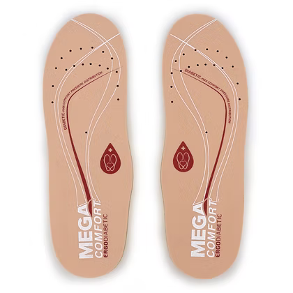 Paire de semelles Mega Comfort Ergodiabetic beiges, vue de dessus