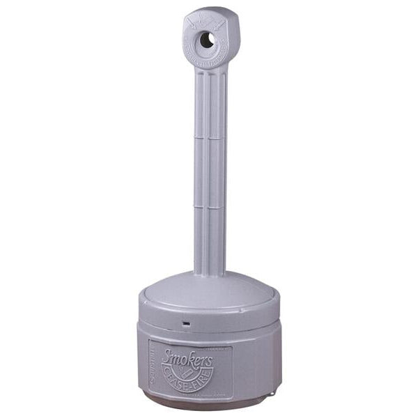 Cendrier extérieur sur pied Justrite Smokers Cease-Fire gris