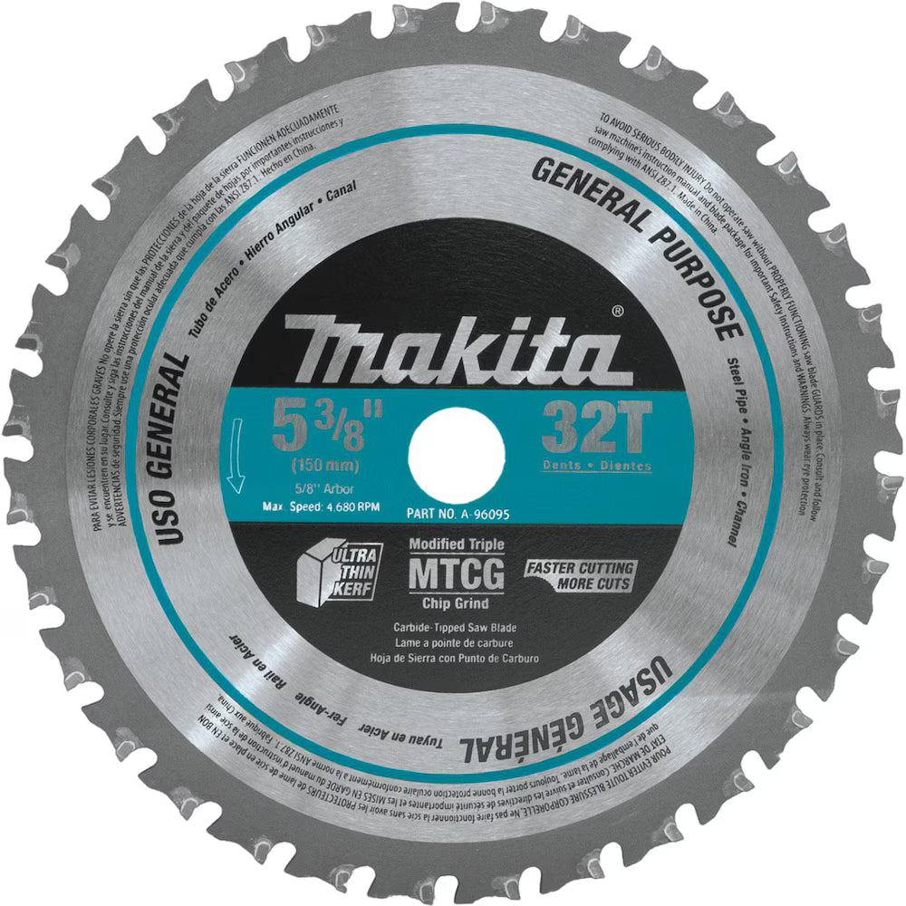 XPRS - Lame de scie à pointes en carbure de 5 7/8 po (150mm), 32 dents, pour métaux et usage général