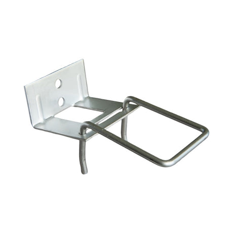 Ancrage double galvanisé avec plaque à deux trous et étrier rectangulaire soudé, utilisé pour la fixation de murs en maçonnerie à double parement.