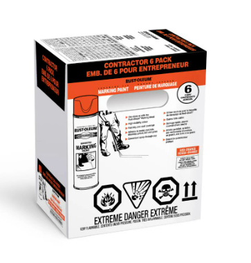 XPRS - Peinture de marquage rouge-orange 426gr contracteur 6/pqt