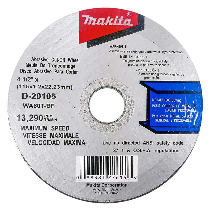 XPRS - Disque à tronçonner abrasif Makita 4,5" x 3/64" x 7/8"