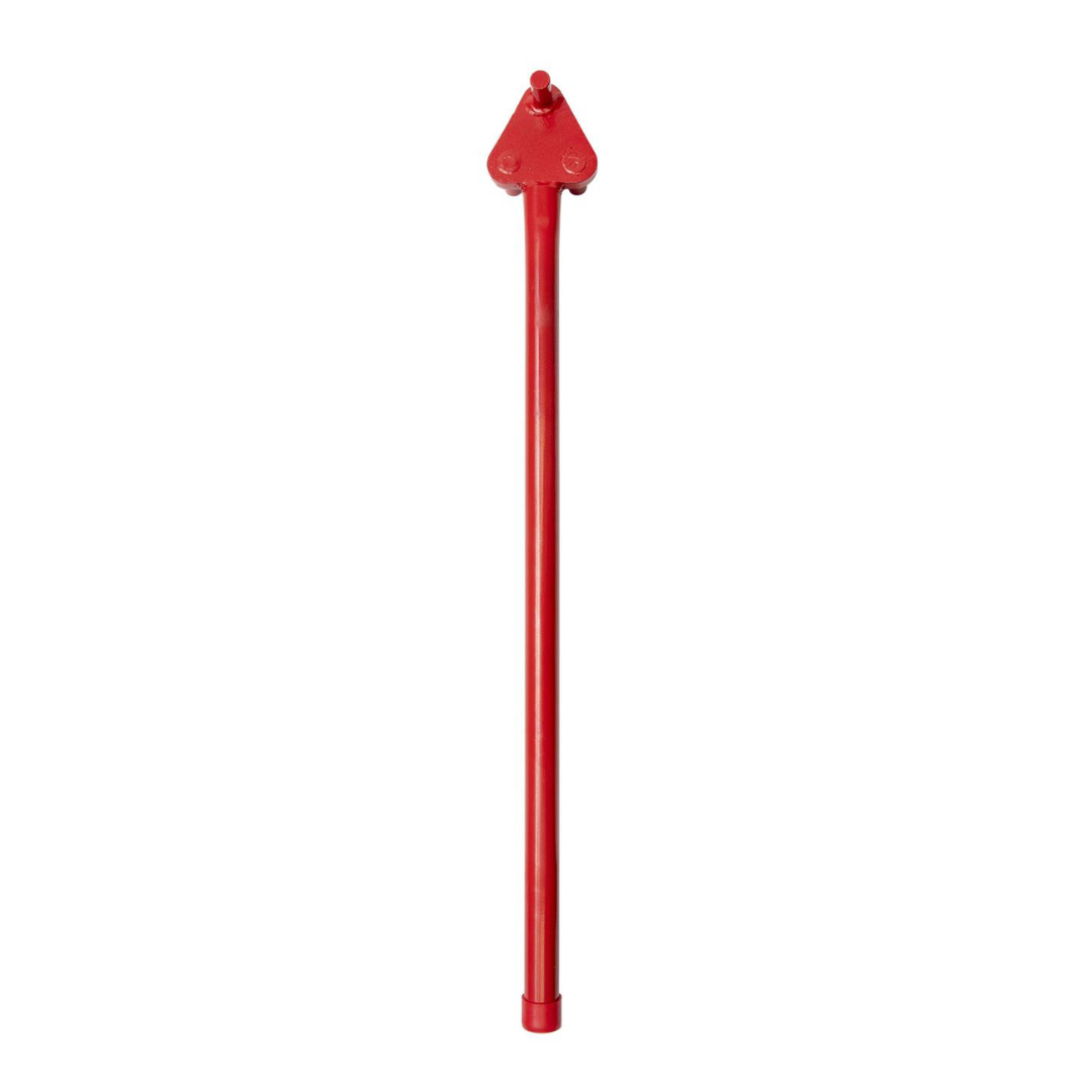Cintreuse manuelle rouge pour barre d'armature avec embout de poignée, vue complète
