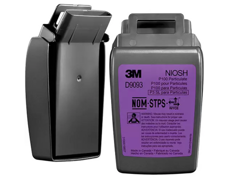 3M – Filtre P100 à coquille rigide contre les particules (paquet de 2) avec étiquette de conformité NIOSH et instructions.