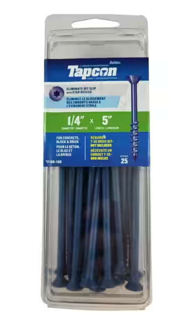 XPRS - Vis béton - Tapcon 1/4" x 5" 25/bte
