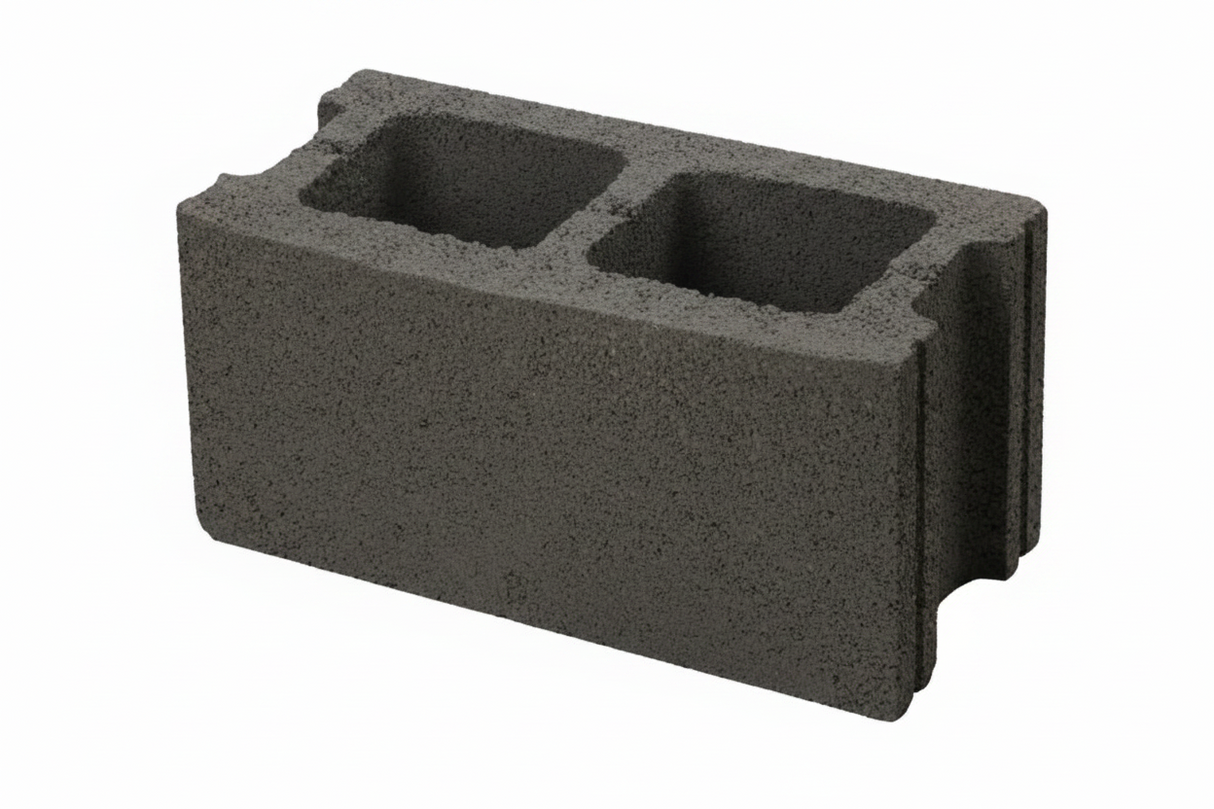 BLOC CIMENT CREUX 8″ X 8″ X 16″ 2H FEU bloc creux gris pour construction durable et résistant au feu.