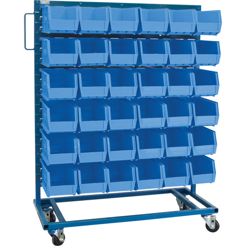 Mobile Single-Sided Bin Rack, Single-Sided, 36 Bins, 36" W x 16" D x 46-1/2" H - CB650