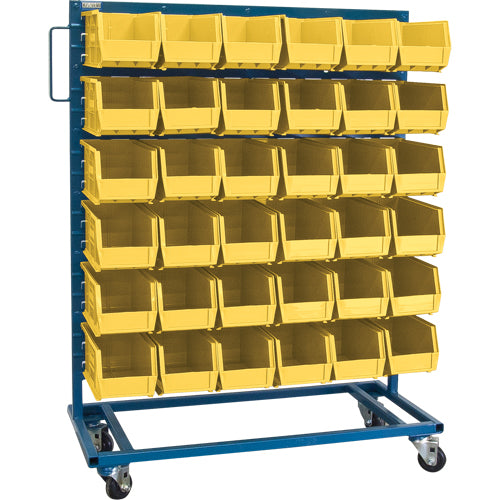 Mobile Single-Sided Bin Rack, Single-Sided, 36 Bins, 36" W x 16" D x 46-1/2" H - CB652