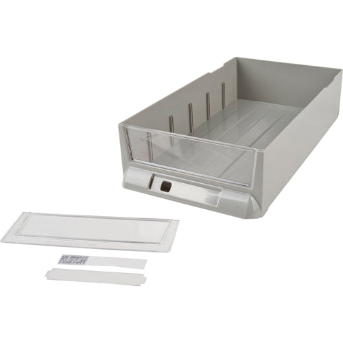 Replacement Drawer for KPC-100 Parts Cabinets, Plastic, 6-3/8" W x 11-3/10" D, 2-11/16" H, Gray - CF286
