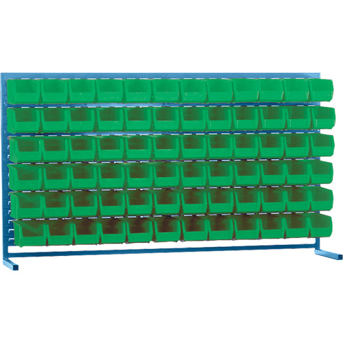 Louvered Shelving with Bins, 72 Bins, 72" W x 15" D x 40" H - CF367