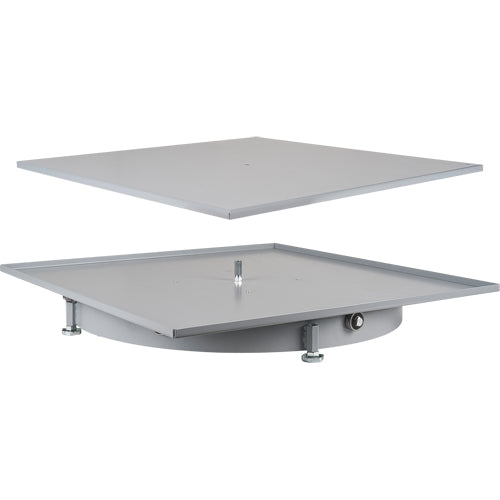 Carrousel de casiers à tiroirs industriels & robustes, Acier, 27-1/2" la x 27-1/2" p x 4" h, Gris - CF401