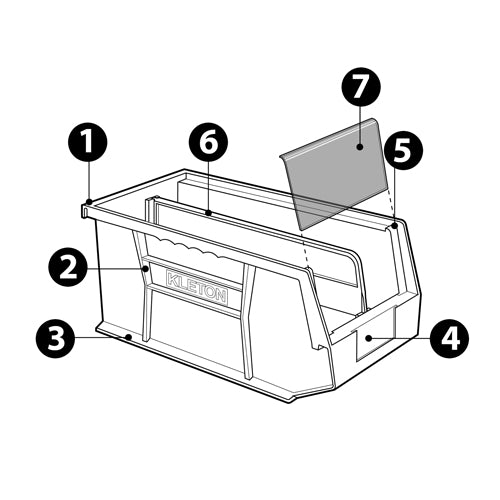 Stackable and hanging bin, 4-1/8" W x 3" H x 5-3/8" D, compact size