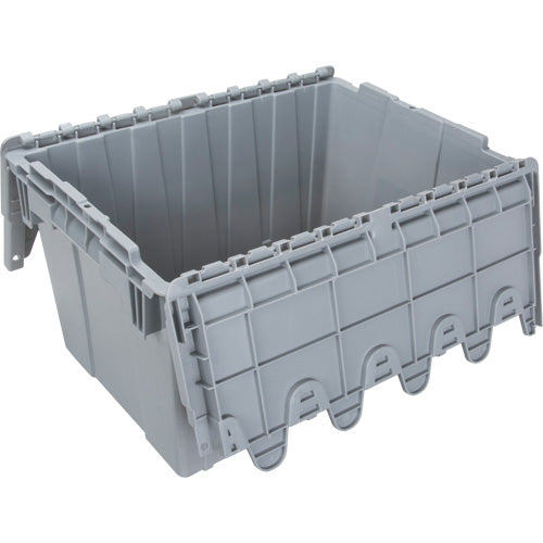 Contenant de distribution en plastique avec dessus basculant, 21,65" x 15,5" x 12,5", Gris - CG125