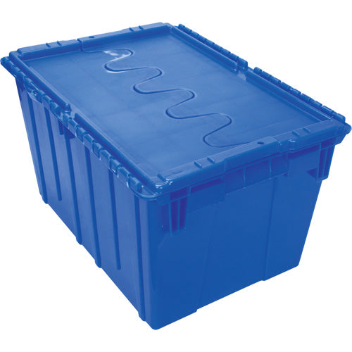 Contenant de distribution en plastique avec dessus basculant, 21,65" x 15,5" x 12,5", Bleu - CG127