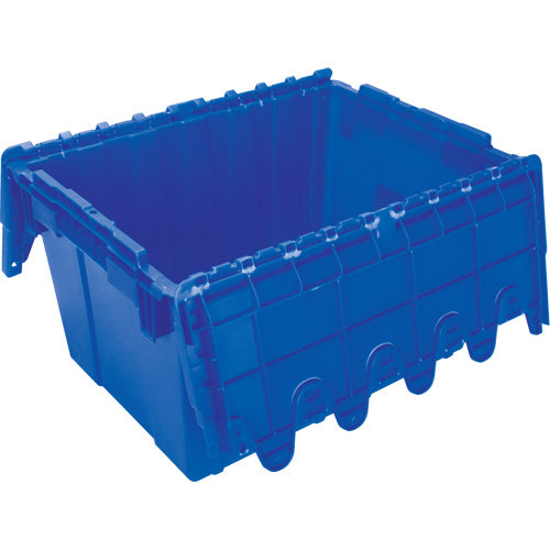 Contenant de distribution en plastique avec dessus basculant, 21,65" x 15,5" x 12,5", Bleu - CG127
