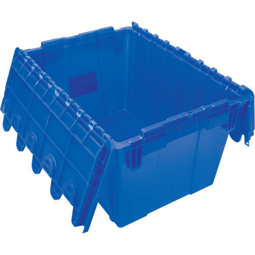 Contenant de distribution en plastique avec dessus basculant, 21,65" x 15,5" x 12,5", Bleu - CG127