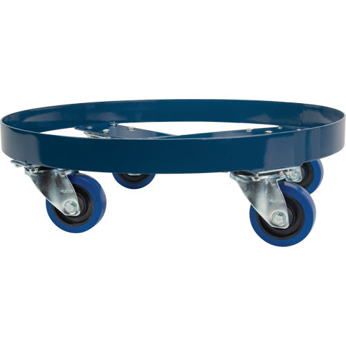Drum Dolly, Steel, 1400 lb Capacity, 24" Diameter, Blue Rubber Wheel - DC876
