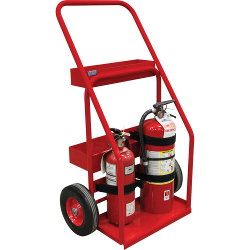 Fire Extinguisher Carts, Semi-Pneumatic Wheels, 17.75" W x 8.9" L Base, 100 lb - DC902