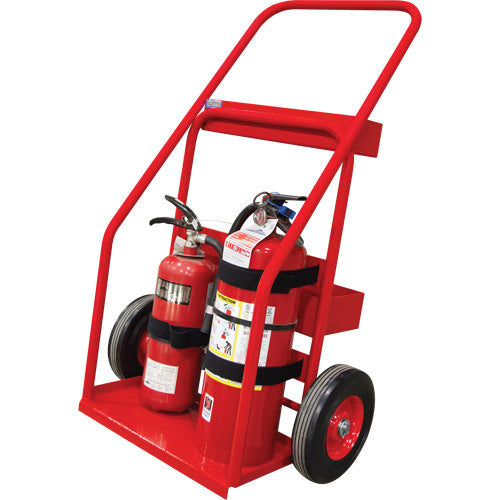 Fire Extinguisher Carts, Semi-Pneumatic Wheels, 17.75" W x 8.9" L Base, 100 lb - DC902