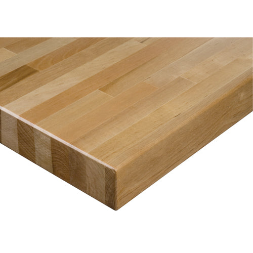 Dessus d'établi en bois dur stratifié avec bordure carrée et épaisseur 1-3/4"