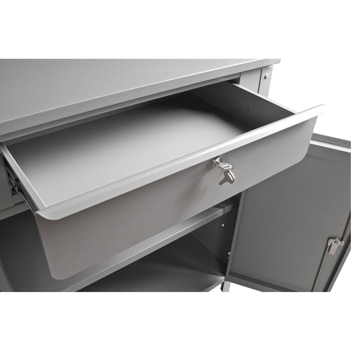 Cabinet-Style Workshop Desk, 34-1/2" W x 30" D x 53" H, Gray - FI520