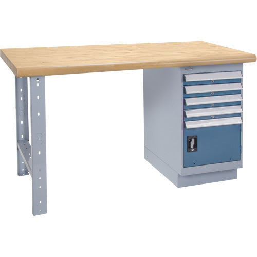 Heavy-Duty Workbench, Door w/Drawer Combination, 1500 lb Capacity, 60" W x 24" D, 34" H - FN033