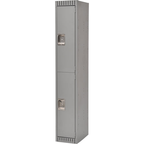 Lockers, 2 tiers, 12" x 18" x 72", Steel, Gray, Rivet (assembled) - FN463