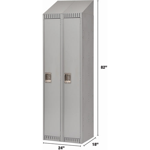 Assembled Lockers, Block of 2, 24" x 18" x 82", Steel, Gray, Rivet (Assembled) - FN476