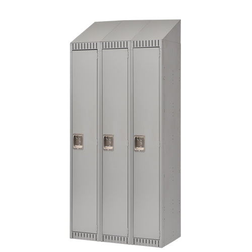 Assembled Lockers, Block of 3, 36" x 18" x 82", Steel, Gray, Rivet (Assembled) - FN477