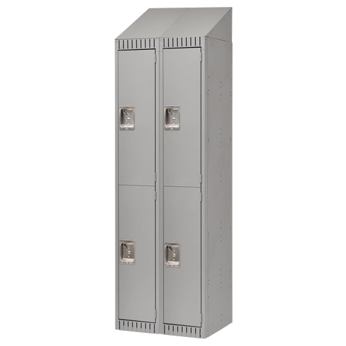 Casiers, 2 niveaux, Bloc de 2, 24" x 18" x 82", Acier, Gris, Démonté - FL385