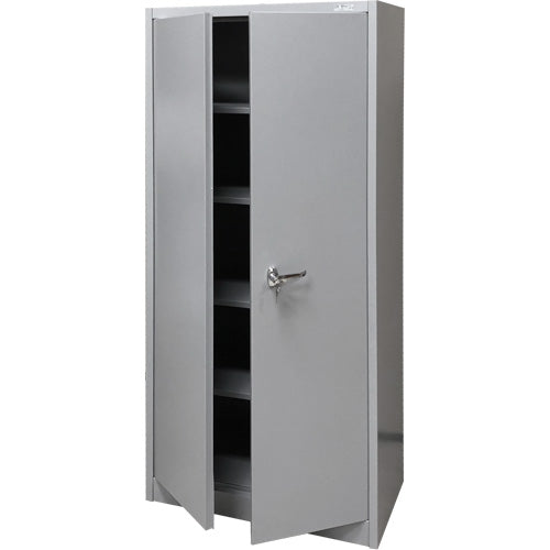 Armoire de rangement, Acier, 4 Tablettes, 66" h x 30" la x 15" P, Gris - FN425