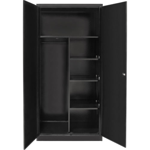 Armoire de rangement combinée, 36" la x 18" p x 72" h, Noir - FN656