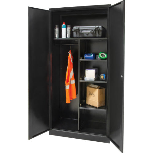 Armoire de rangement combinée, 36" la x 18" p x 72" h, Noir - FN656