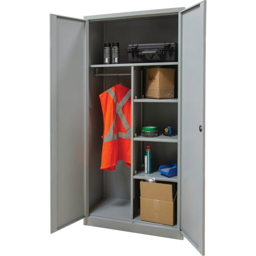 Armoire de rangement combinée, 36" la x 18" p x 72" h, Gris - FN655