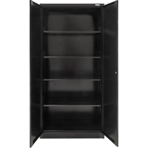 Armoire de rangement Hi-Boy, Acier, 4 Tablettes, 72" h x 36" la x 18" P, Noir - FN658