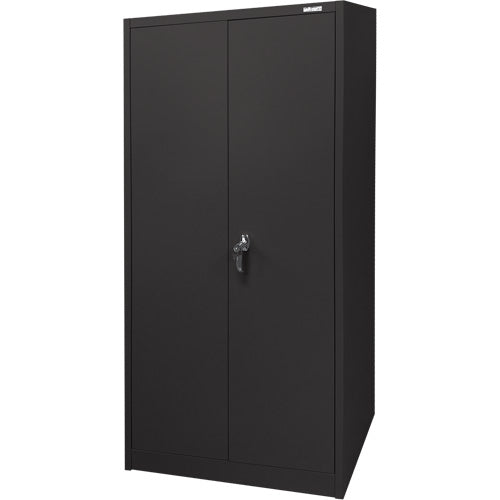 Armoire d'entreposage, Acier, 4 Tablettes, 66" h x 30" la x 15" P, Noir - FN702