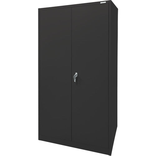 Armoire d'entreposage, Acier, 4 Tablettes, 78" h x 36" la x 24" P, Noir - FN703