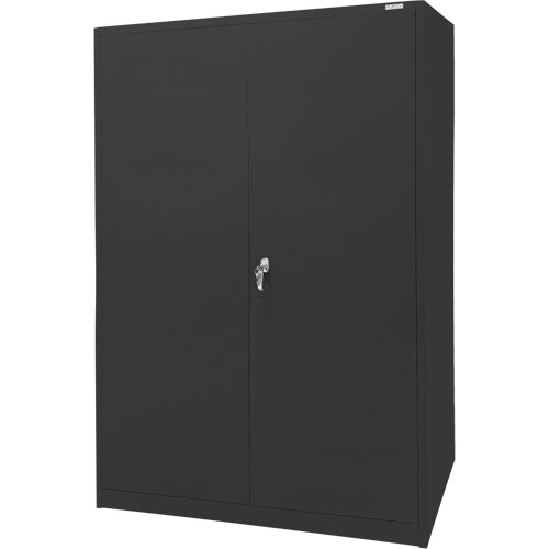 Armoire d'entreposage, Acier, 4 Tablettes, 78" h x 48" la x 24" P, Noir - FN704