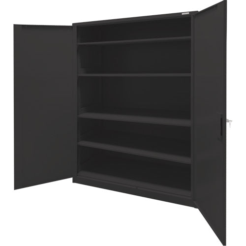 Armoire d'entreposage, Acier, 4 Tablettes, 78" h x 48" la x 24" P, Noir - FN704