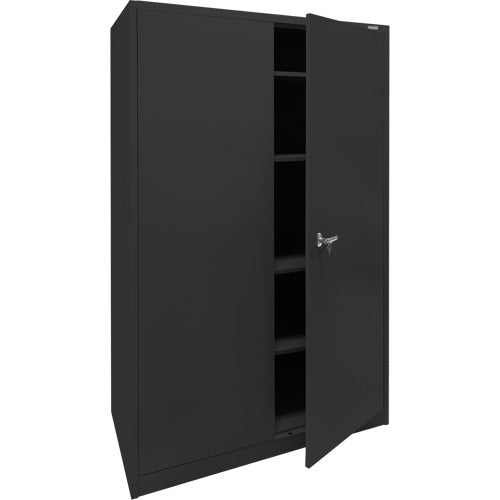Armoire d'entreposage, Acier, 4 Tablettes, 78" h x 48" la x 24" P, Noir - FN704