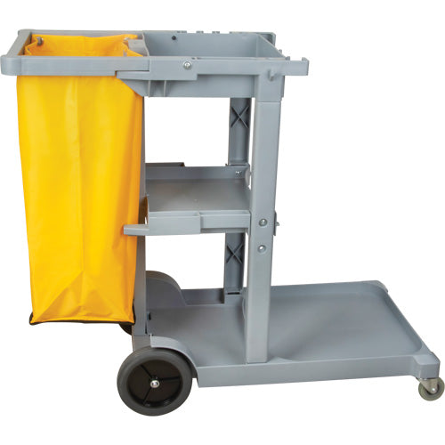 Chariot de concierge, 44" x 20" x 38", Plastique, Gris - JN515