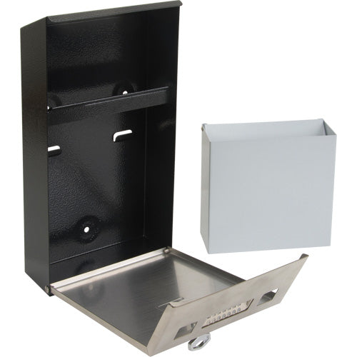 Cendrier, Montage mural, Acier inoxydable, Capacité 1 Litre, Hauteur 11-4/5" - JN620