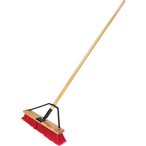 Balai-brosse à manche renforcé, 18", Moyen, Soies PVC - JQ457