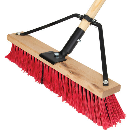 Balai-brosse à manche renforcé, 18", Moyen, Soies PVC - JQ457