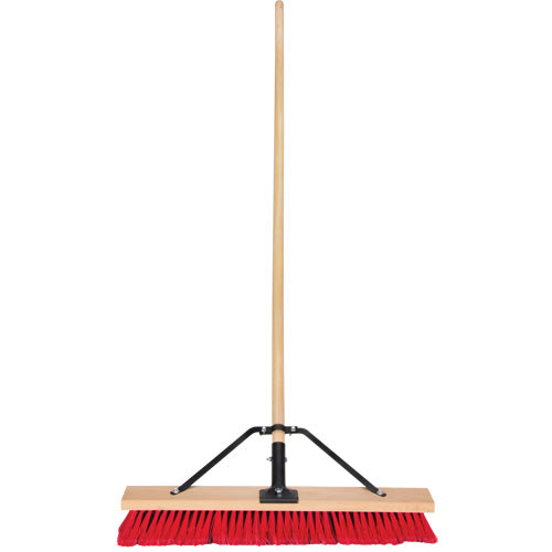 Balai-brosse à manche renforcé, 24", Moyen, Soies PVC - JQ458