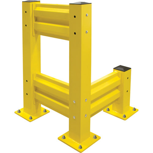 Barrière de sécurité de qualité industrielle, Acier, 55" lo x 12" h, Jaune sécurité - KI240