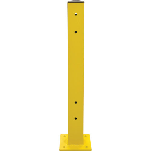 Poteau double pour barrière de sécurité, Acier, 5" lo x 44" h, Jaune sécurité - KI247