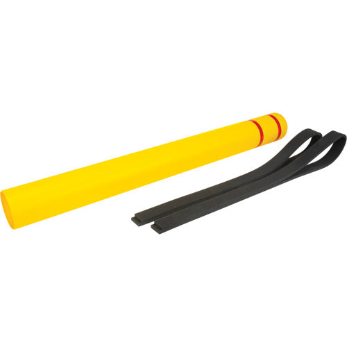 Capuchon en polyéthylène pour borne de protection, 4-1/2" dia. x 52" l, Rouge/Jaune - KI327