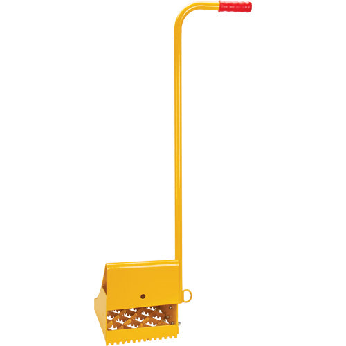 Ice Wheel Chock with Ergonomic Handle, Steel, Yellow, 8-1/16" W x 10-5/8" D x 8-13/16" H - KI333